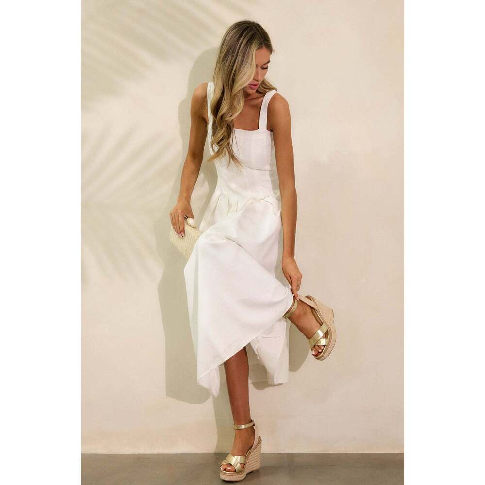 Dress Forum Soft Retreat Ivory Sleeveless Midi Dress